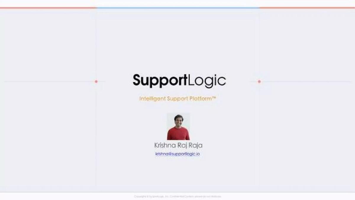 SupportLogic pitch deck slide 1 of 7