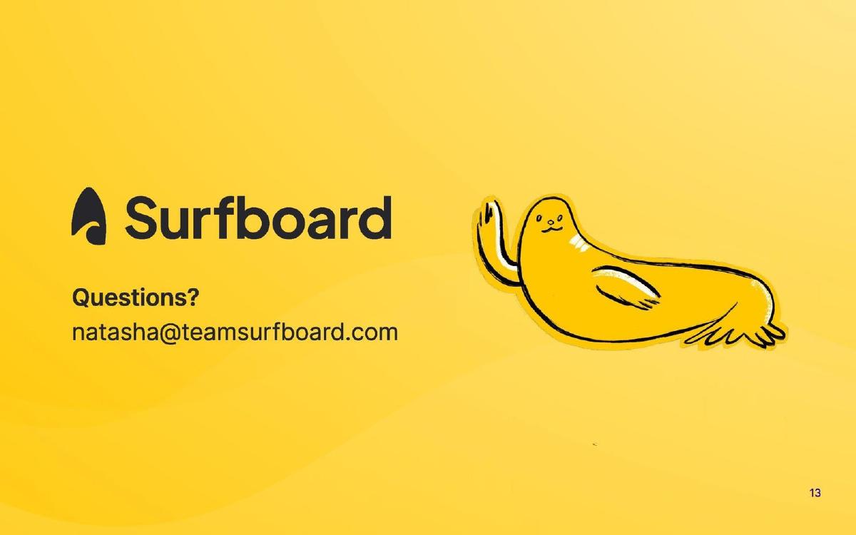 Surfboard pitch deck slide 13 of 13