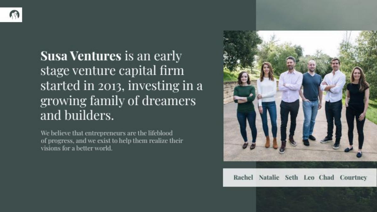 Susa Ventures pitch deck slide 2 of 33