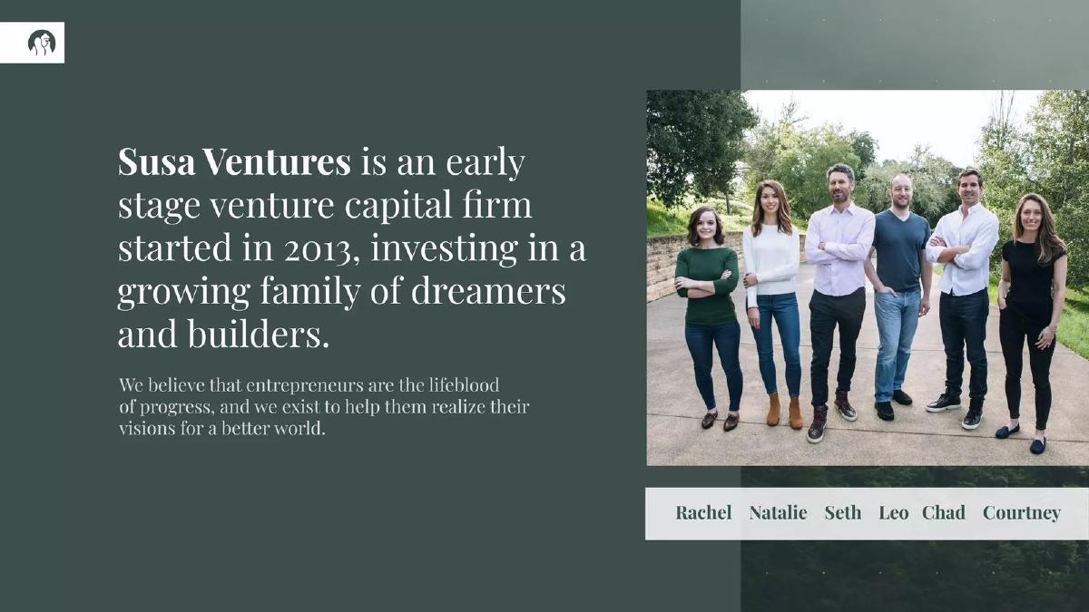Susa Ventures pitch deck slide 2 of 33