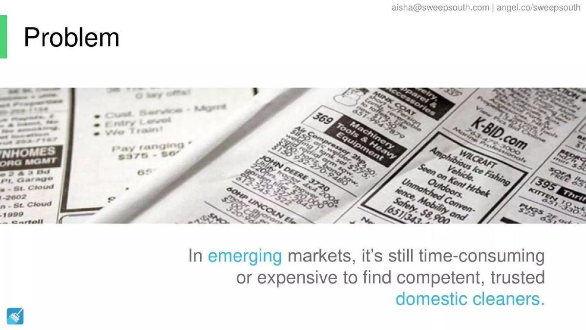 SweepSouth pitch deck slide 2 of 8