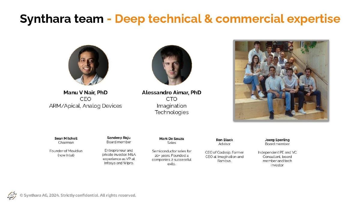 Synthara pitch deck slide 9 of 11