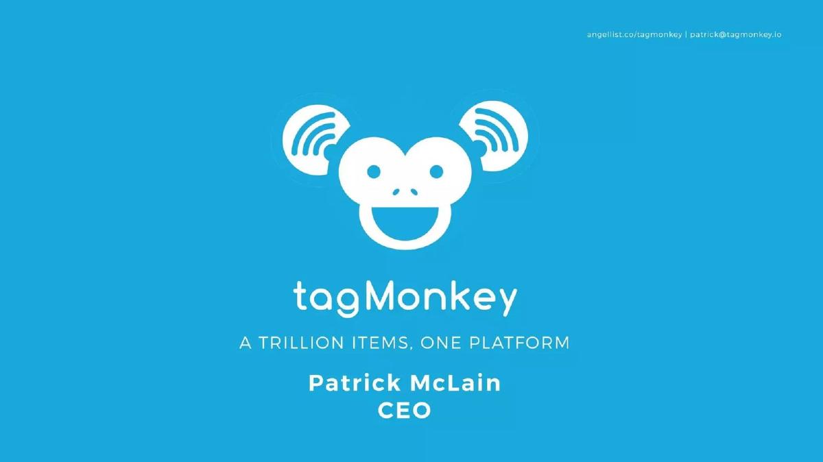 tagMonkey pitch deck slide 1 of 10