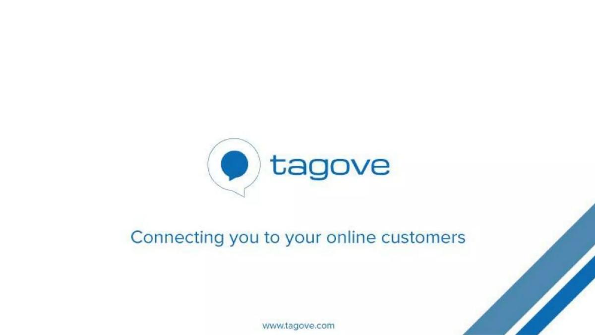 Tagove pitch deck slide 1 of 10