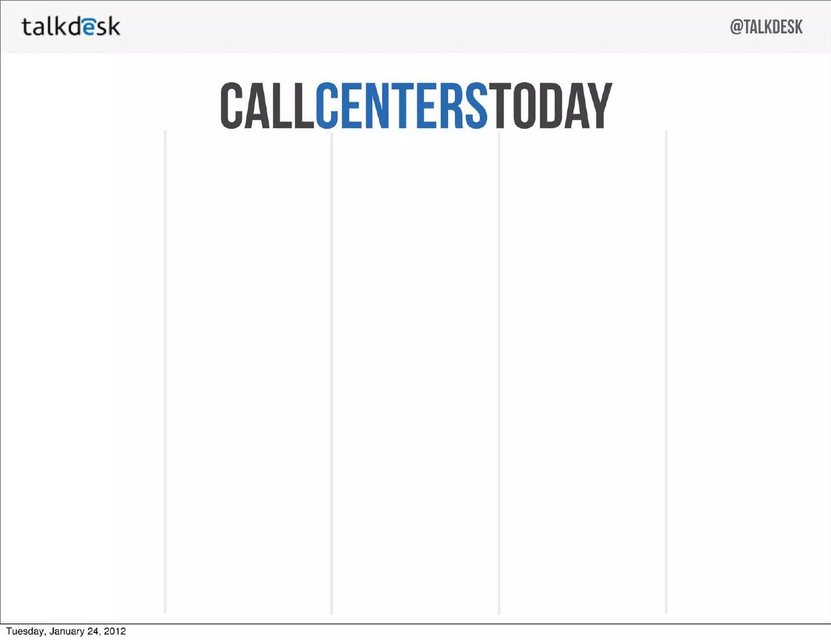 Talkdesk pitch deck slide 2 of 27