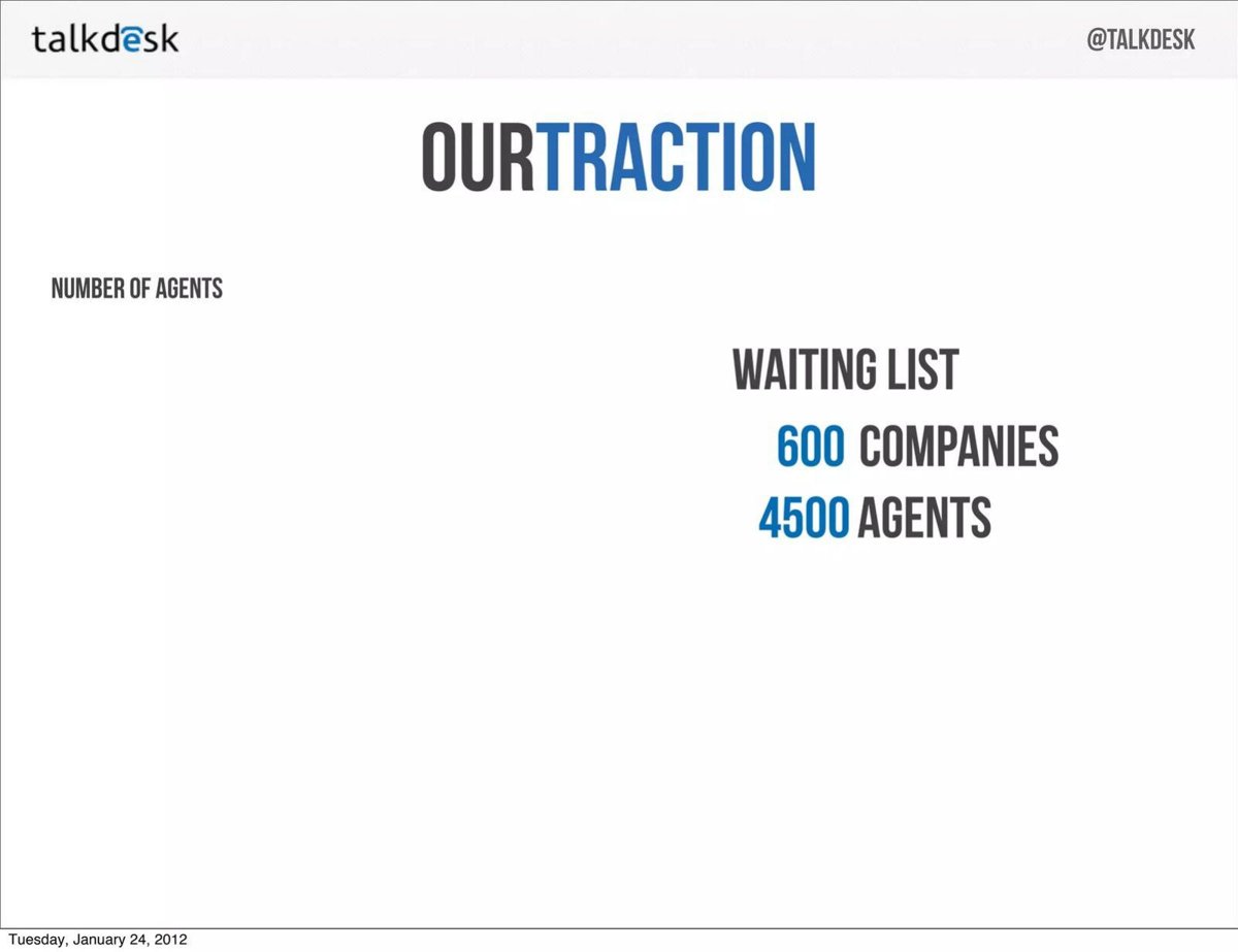 Talkdesk pitch deck traction slide 22