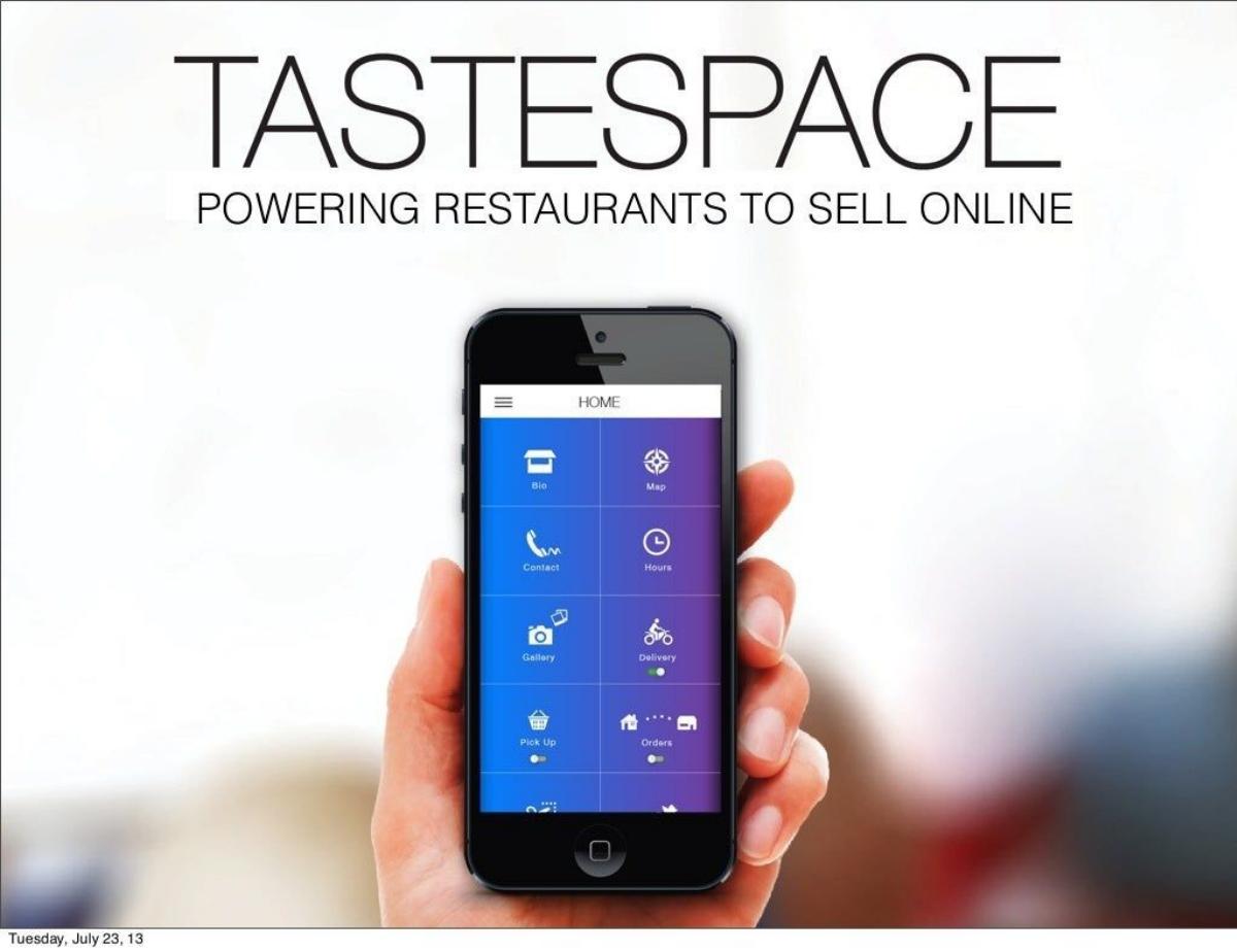 TasteSpace pitch deck slide 1 of 21