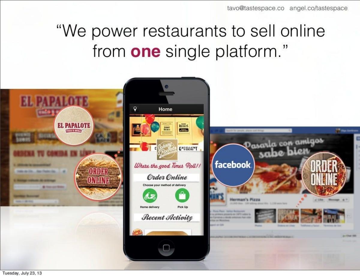 TasteSpace pitch deck slide 4 of 21