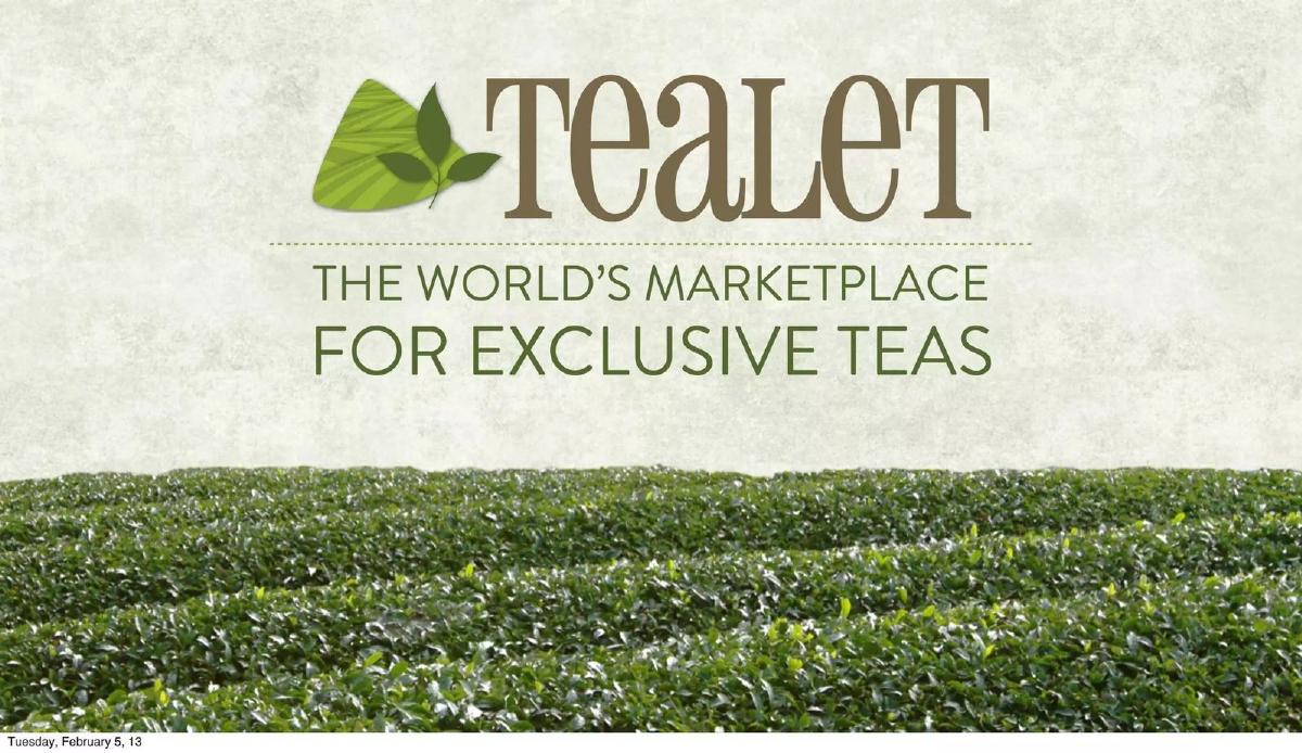 Tealet pitch deck slide 1 of 16