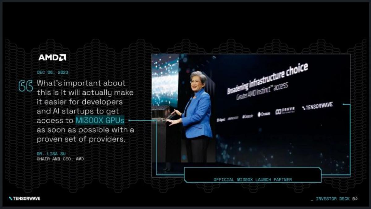 TensorWave pitch deck slide 3 of 10