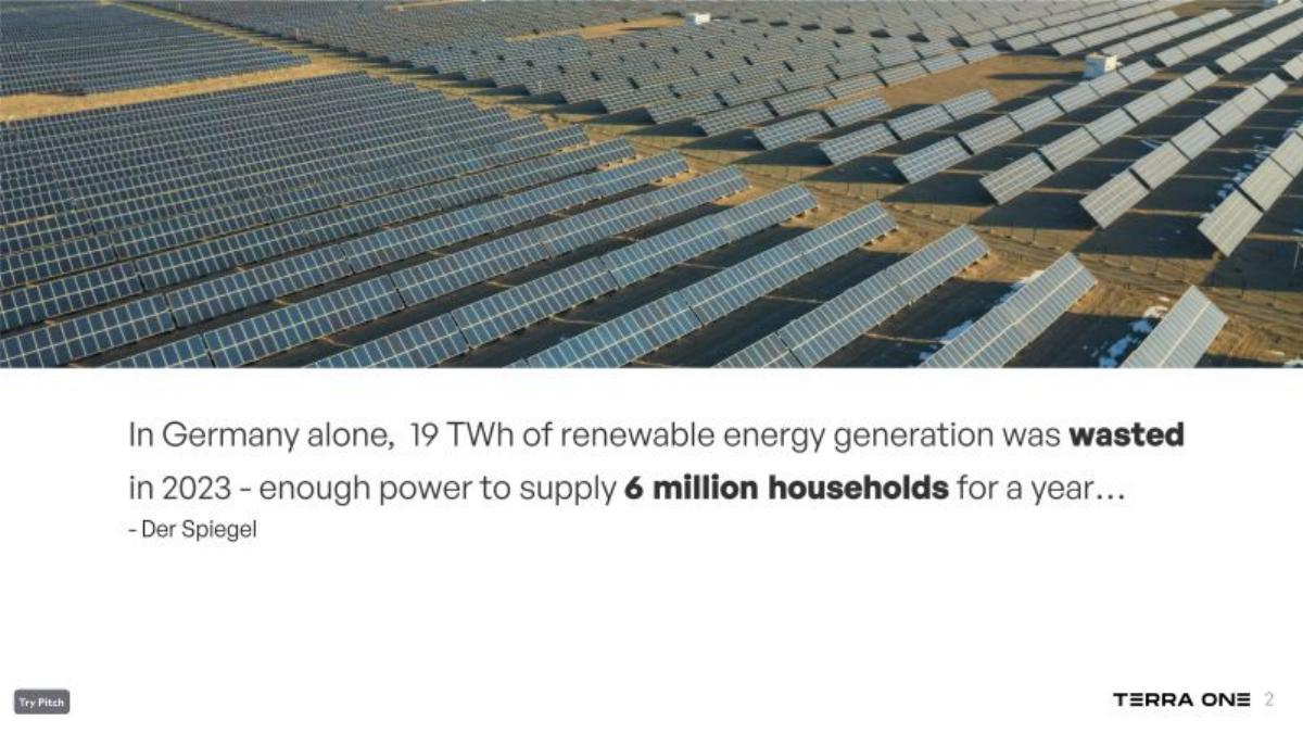 Terra One pitch deck slide 2 of 15