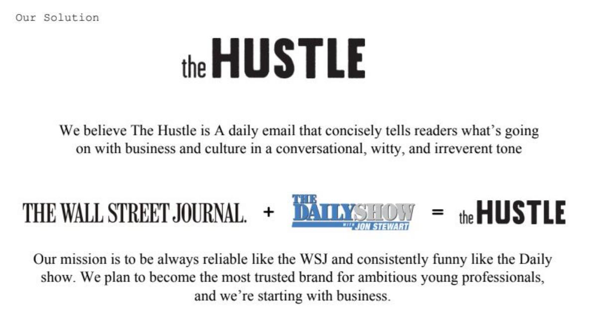 The Hustle pitch deck slide 4 of 13