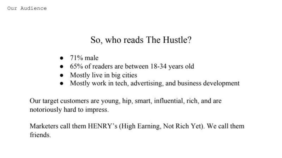 The Hustle pitch deck slide 5 of 13