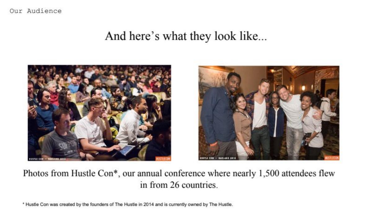 The Hustle pitch deck slide 6 of 13