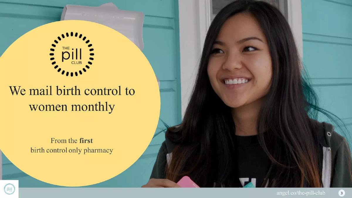 The Pill Club pitch deck slide 3 of 10