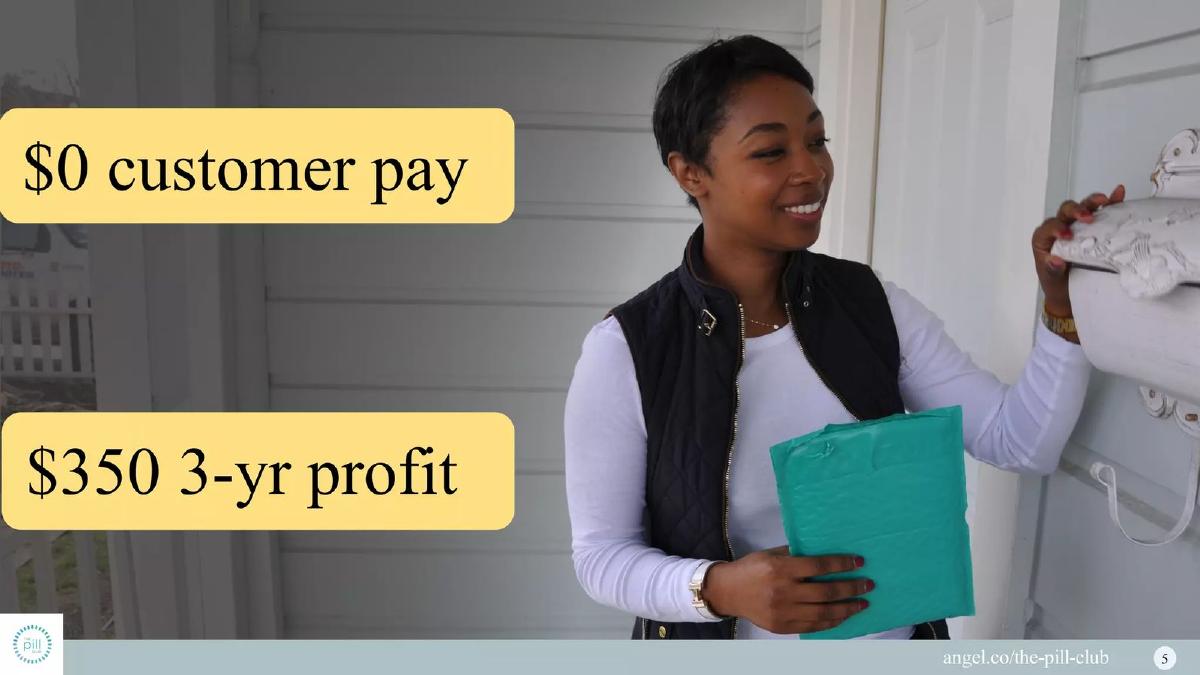 The Pill Club pitch deck slide 5 of 10