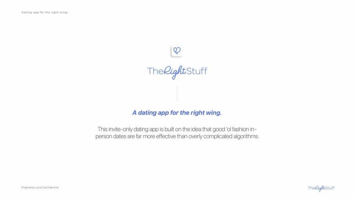 The Right Stuff pitch deck slide 2 of 12