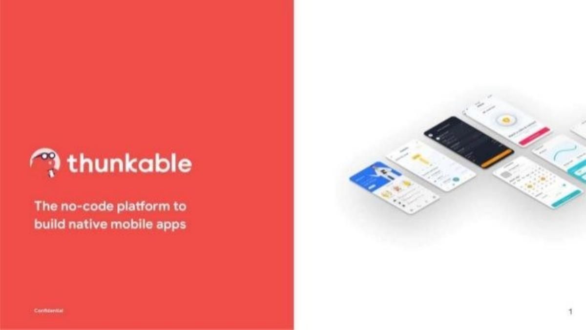 Thunkable pitch deck slide 1 of 10