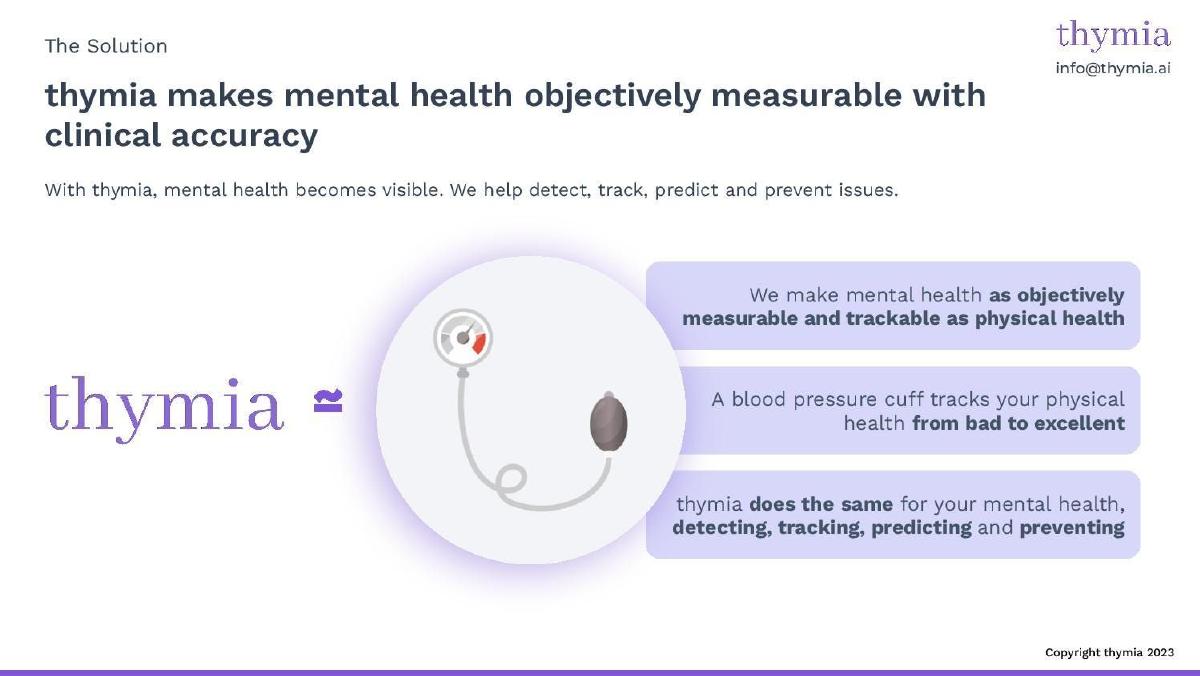 Thymia pitch deck slide 4 of 9