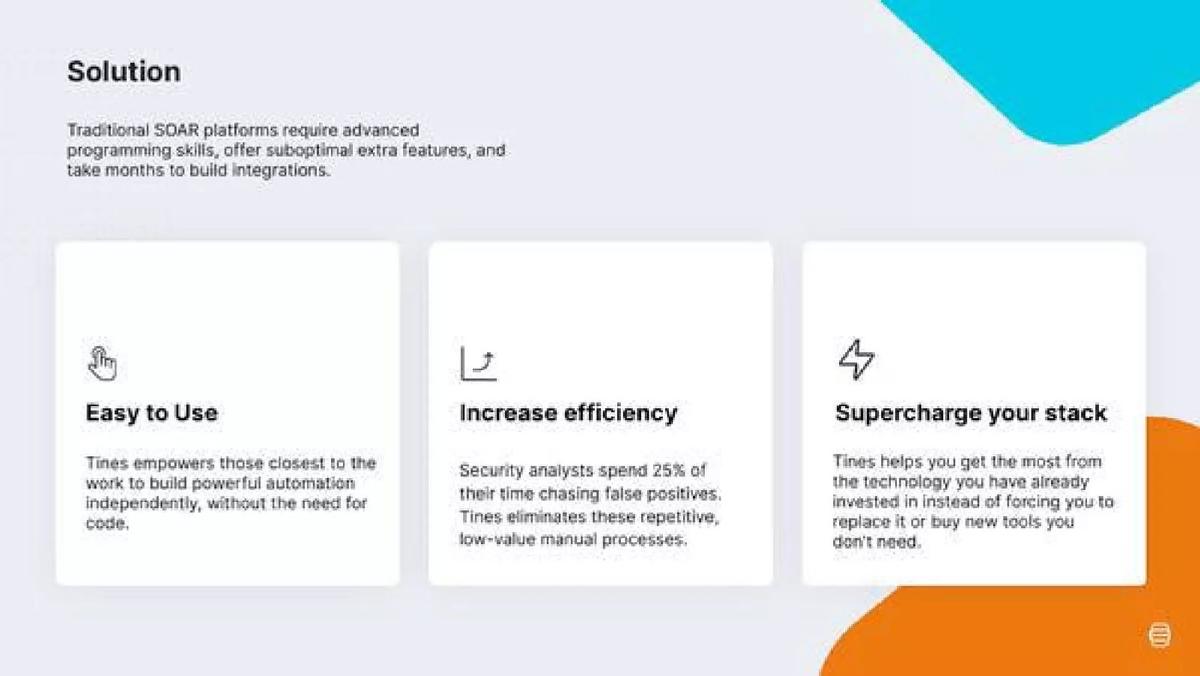 Tines pitch deck slide 5 of 9
