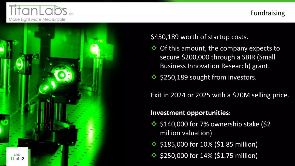 TitanLabs pitch deck ask slide 12