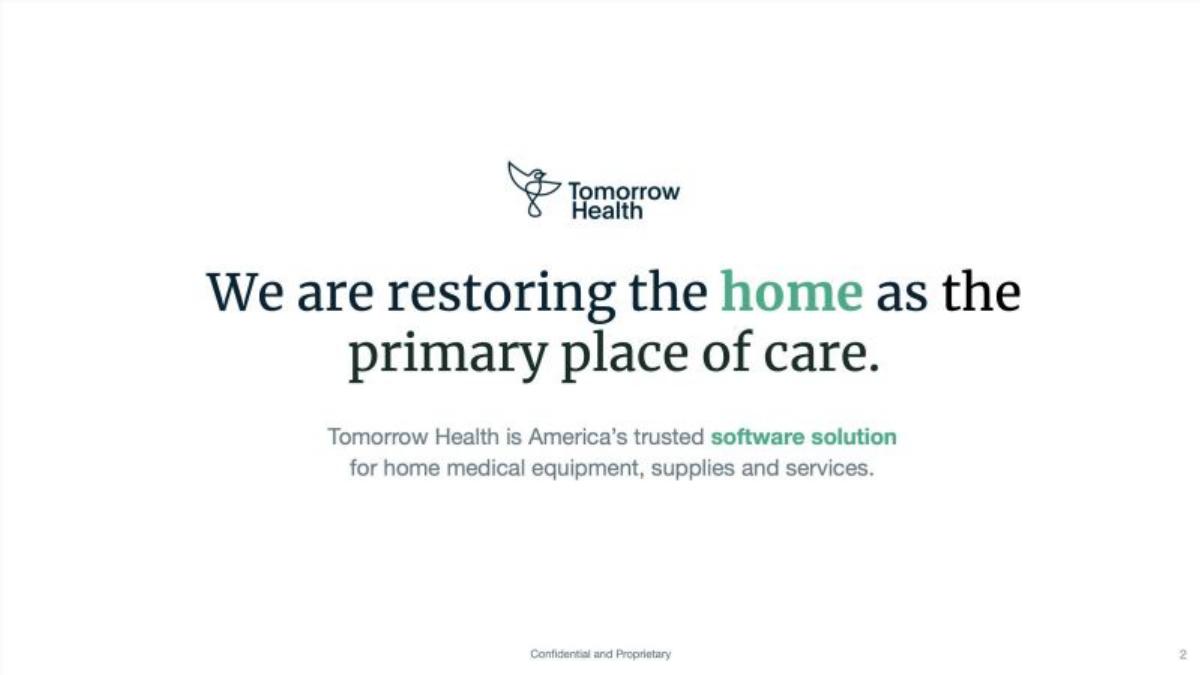 Tomorrow Health pitch deck slide 2 of 13
