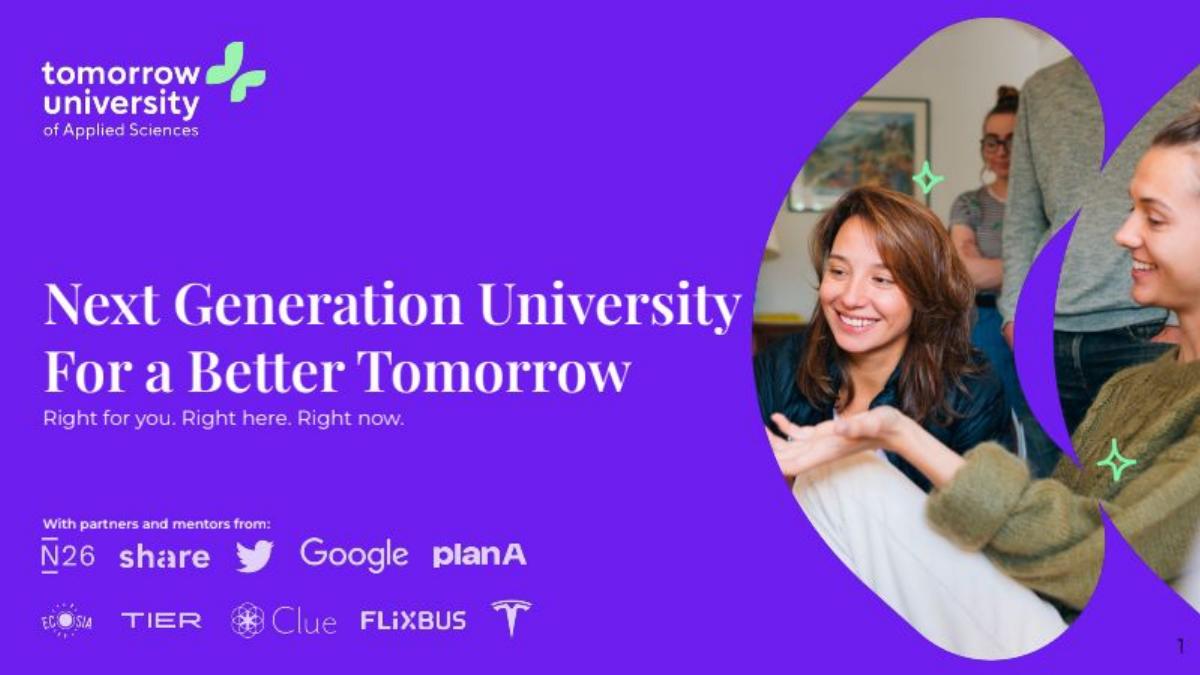 Tomorrow University of Applied Sciences pitch deck slide 1 of 11