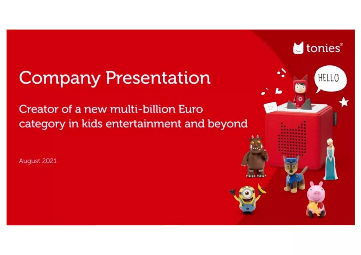 Tonies pitch deck slide 1 of 18