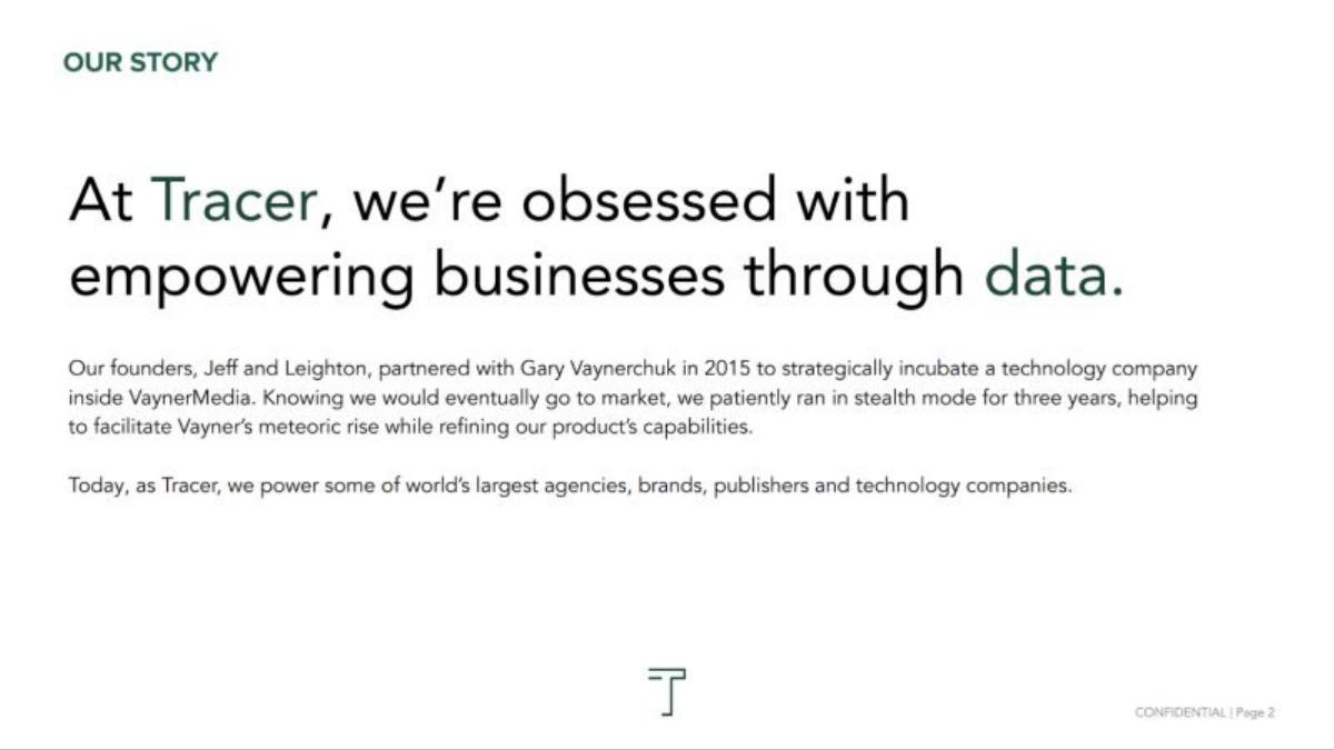 Tracer pitch deck slide 1 of 10