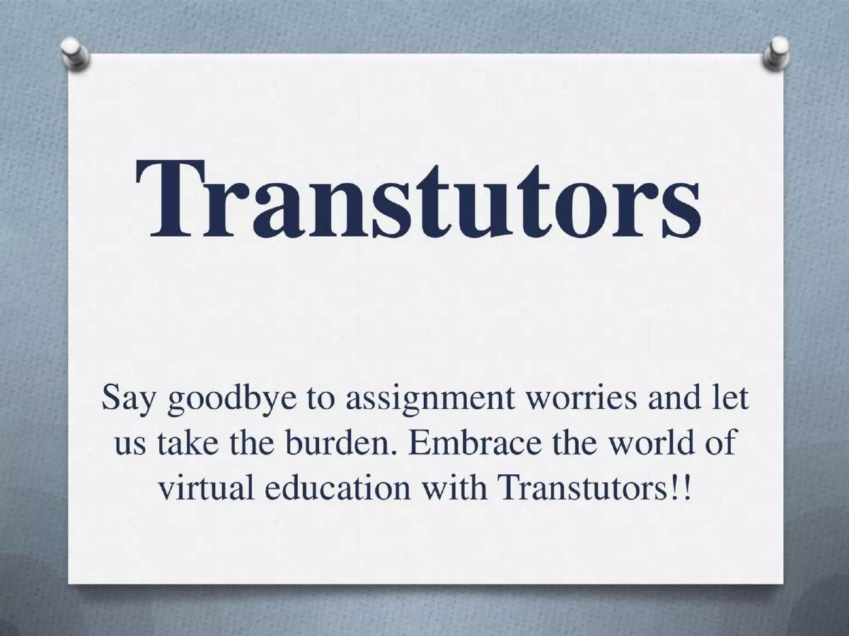 Transtutors pitch deck slide 1 of 15