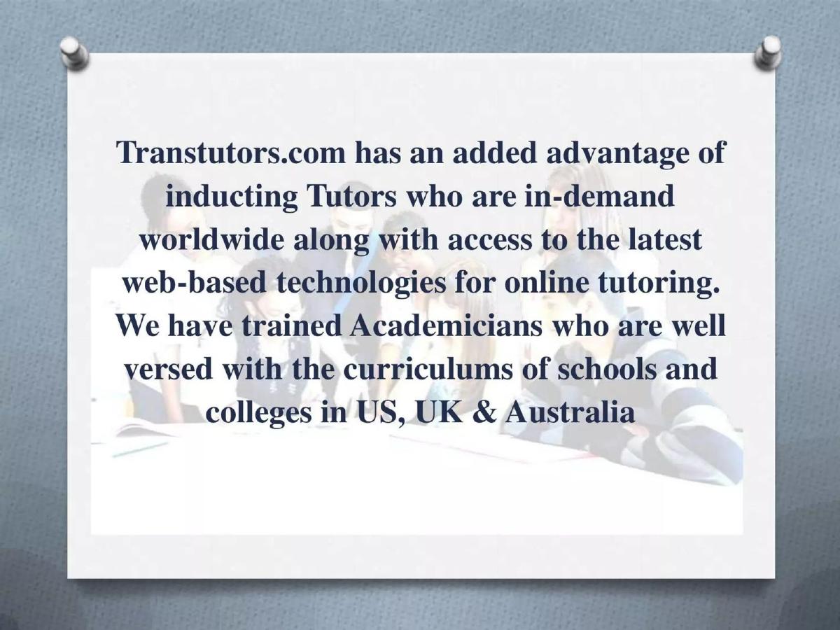 Transtutors pitch deck slide 5 of 15