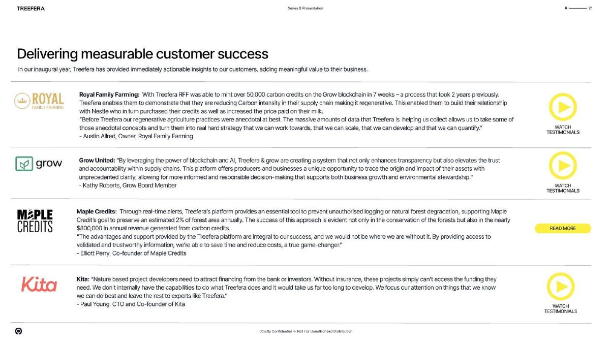 Treefera pitch deck slide 6 of 10