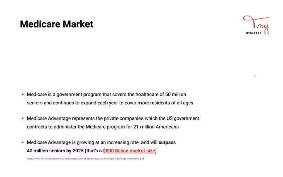 Troy Medicare pitch deck slide 3 of 17