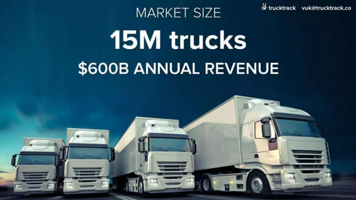 TruckTrack pitch deck slide 2 of 9