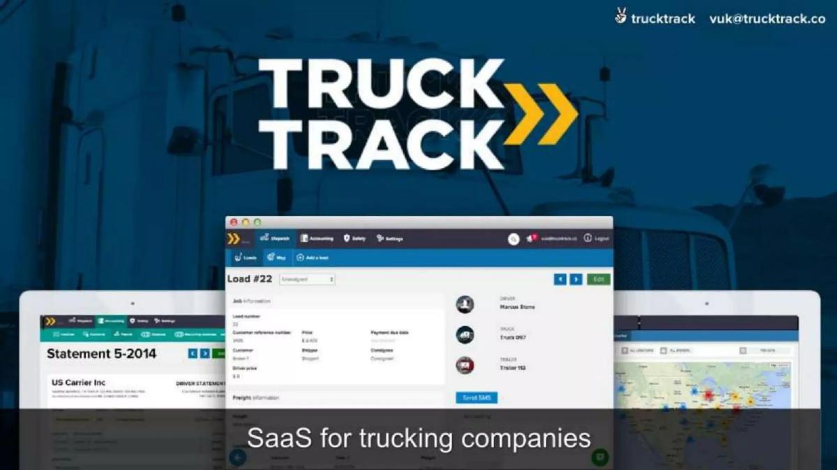 TruckTrack pitch deck slide 5 of 9