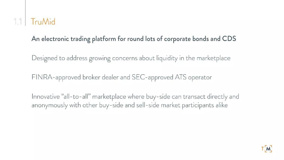 Trumid pitch deck slide 4 of 20