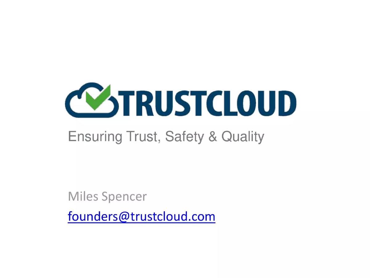 TrustCloud pitch deck slide 1 of 13