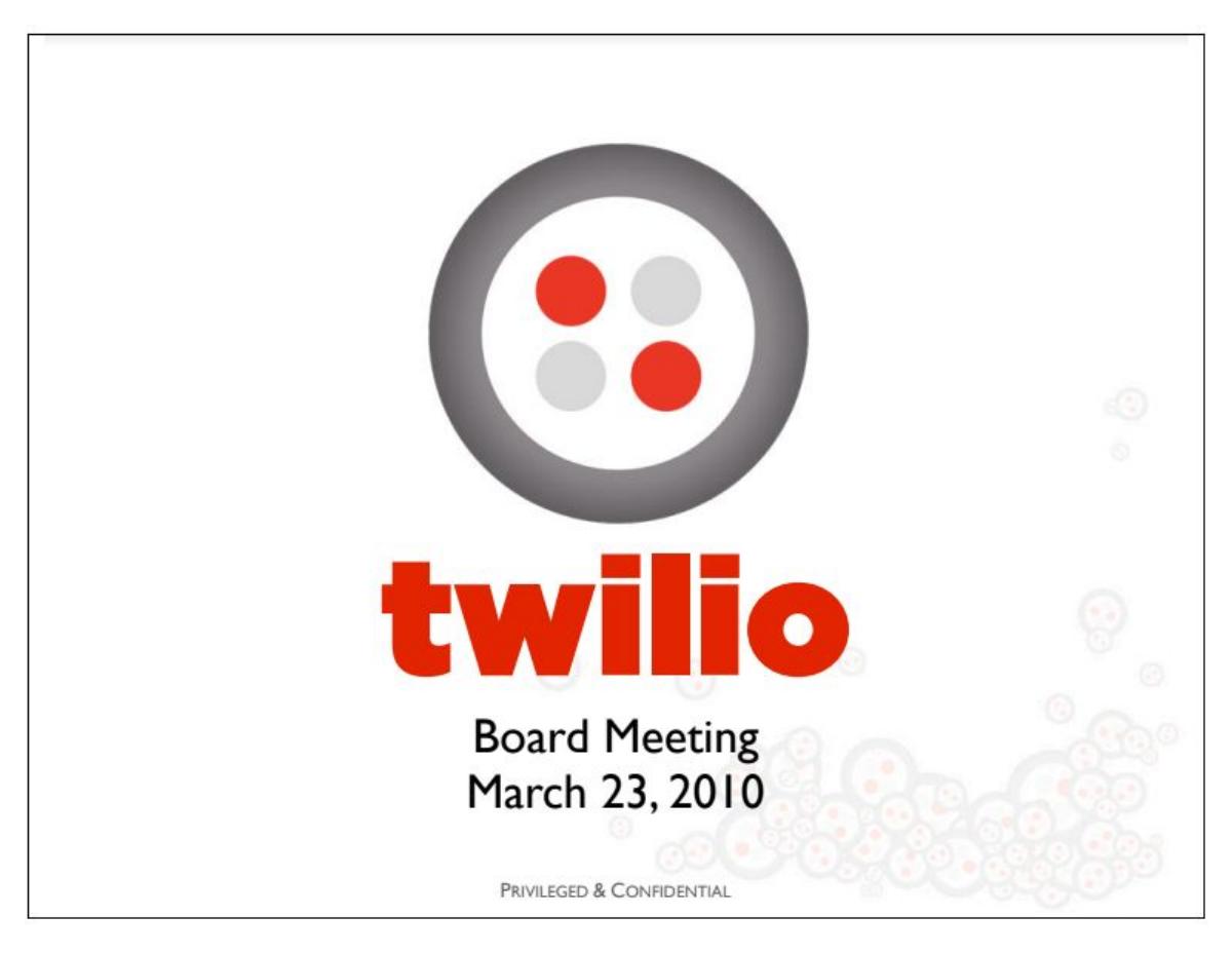 Twilio pitch deck slide 1 of 35