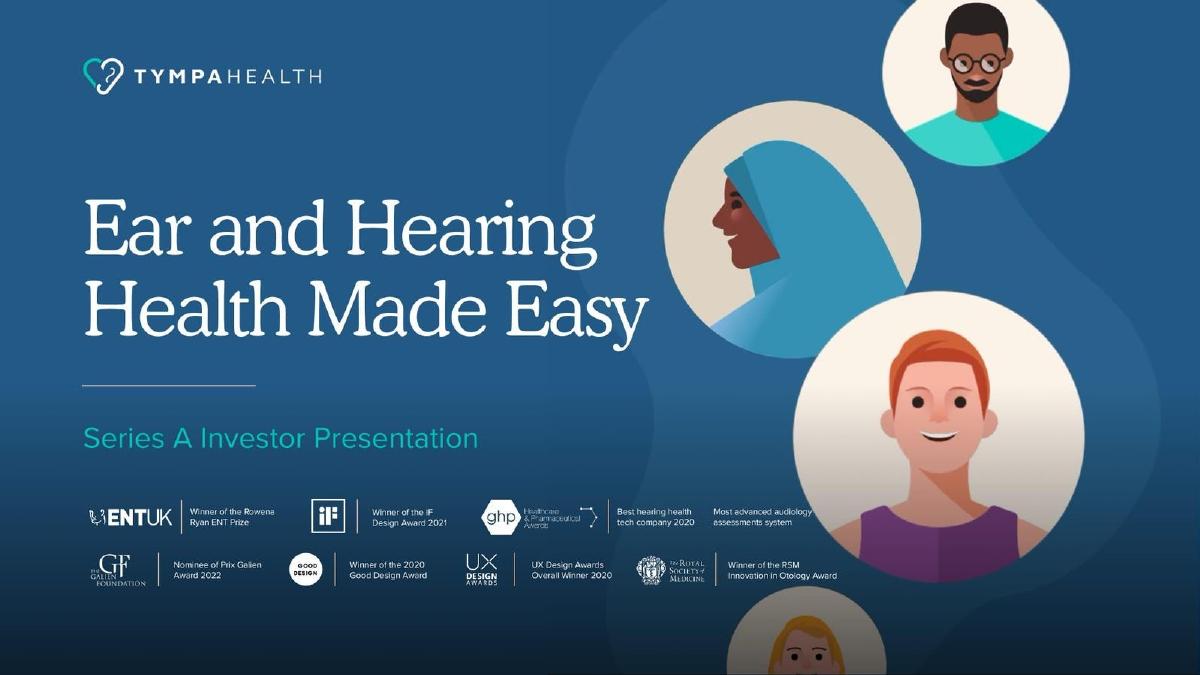TympaHealth pitch deck slide 1 of 27