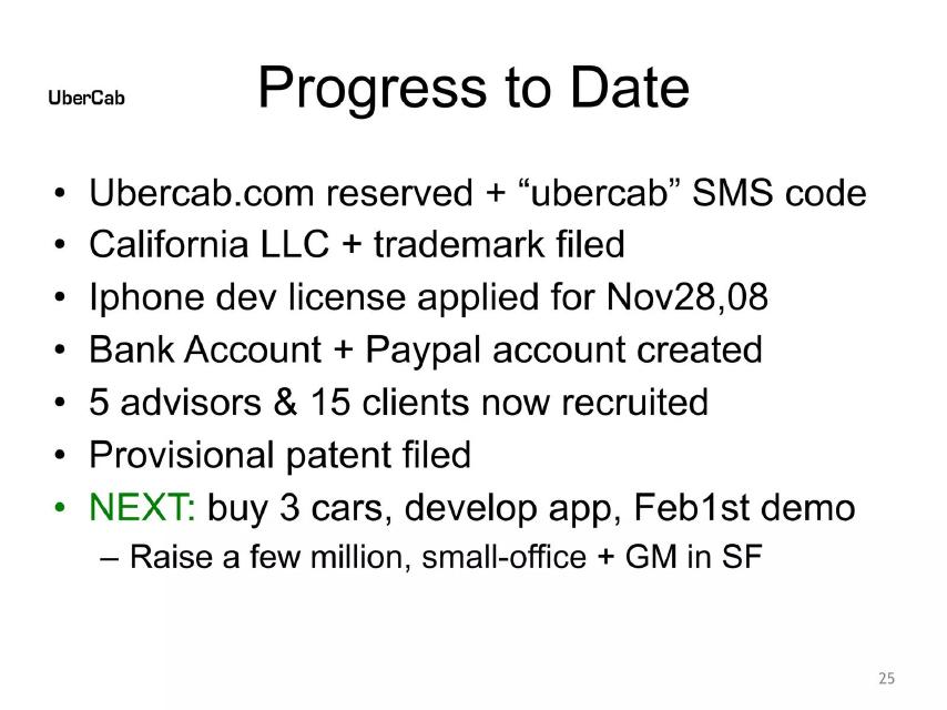 UberCab pitch deck traction slide 25