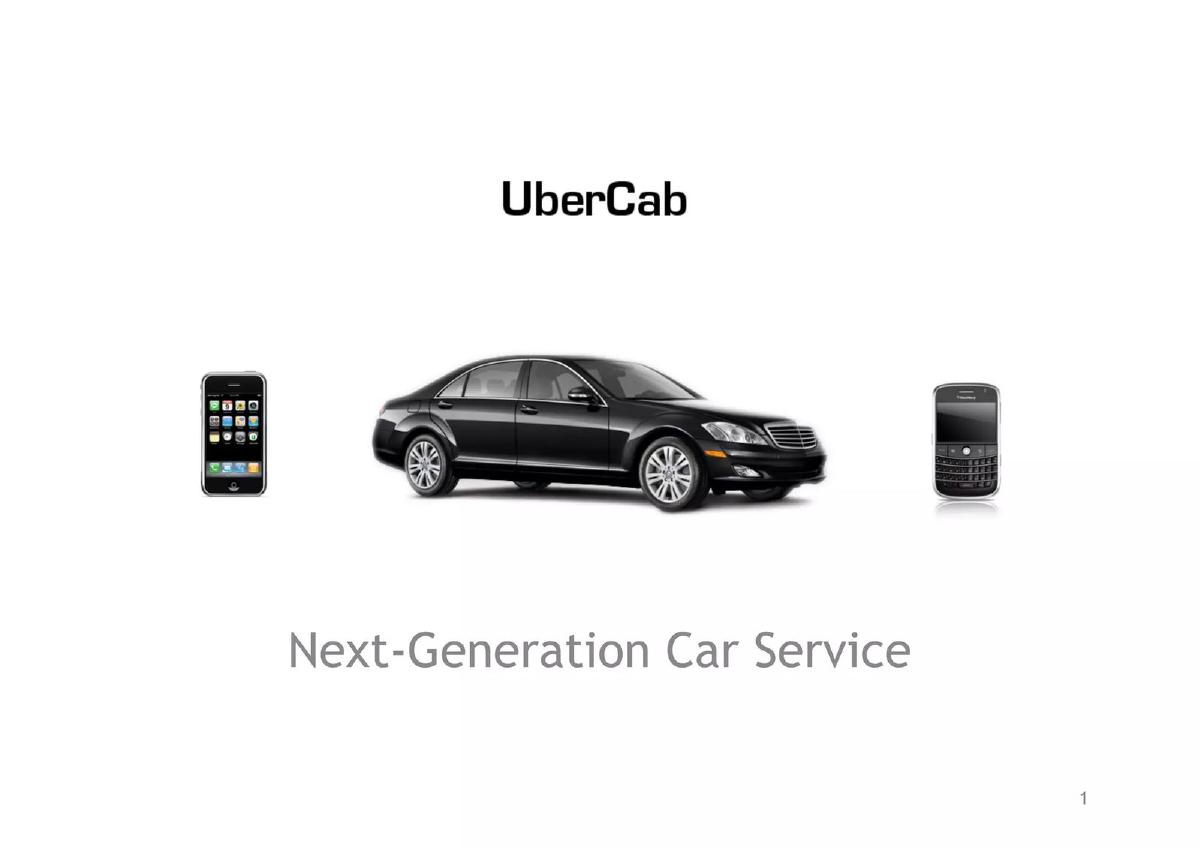 Uber pitch deck slide 1 of 25