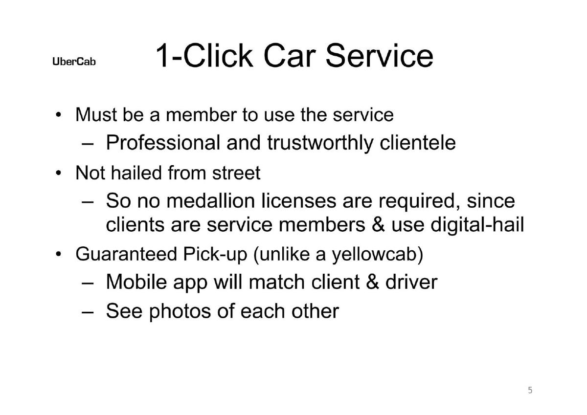 Uber pitch deck slide 5 of 25