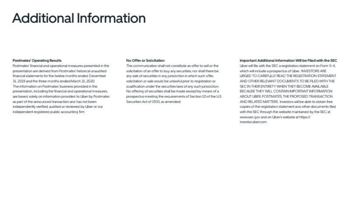 Postmates (Acquired by Uber) pitch deck slide 3 of 13