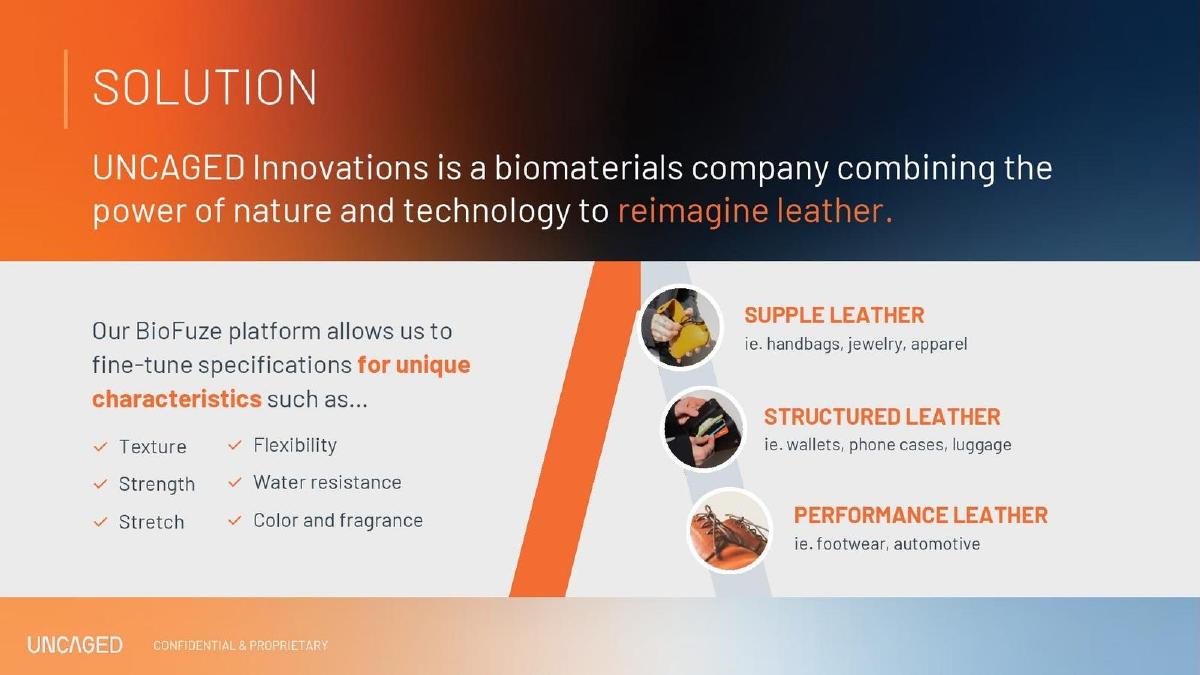 Uncaged Innovations pitch deck slide 4 of 12