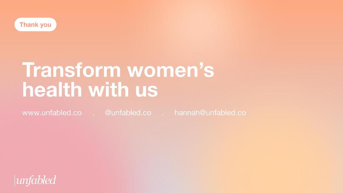 Unfabled pitch deck slide 10 of 10