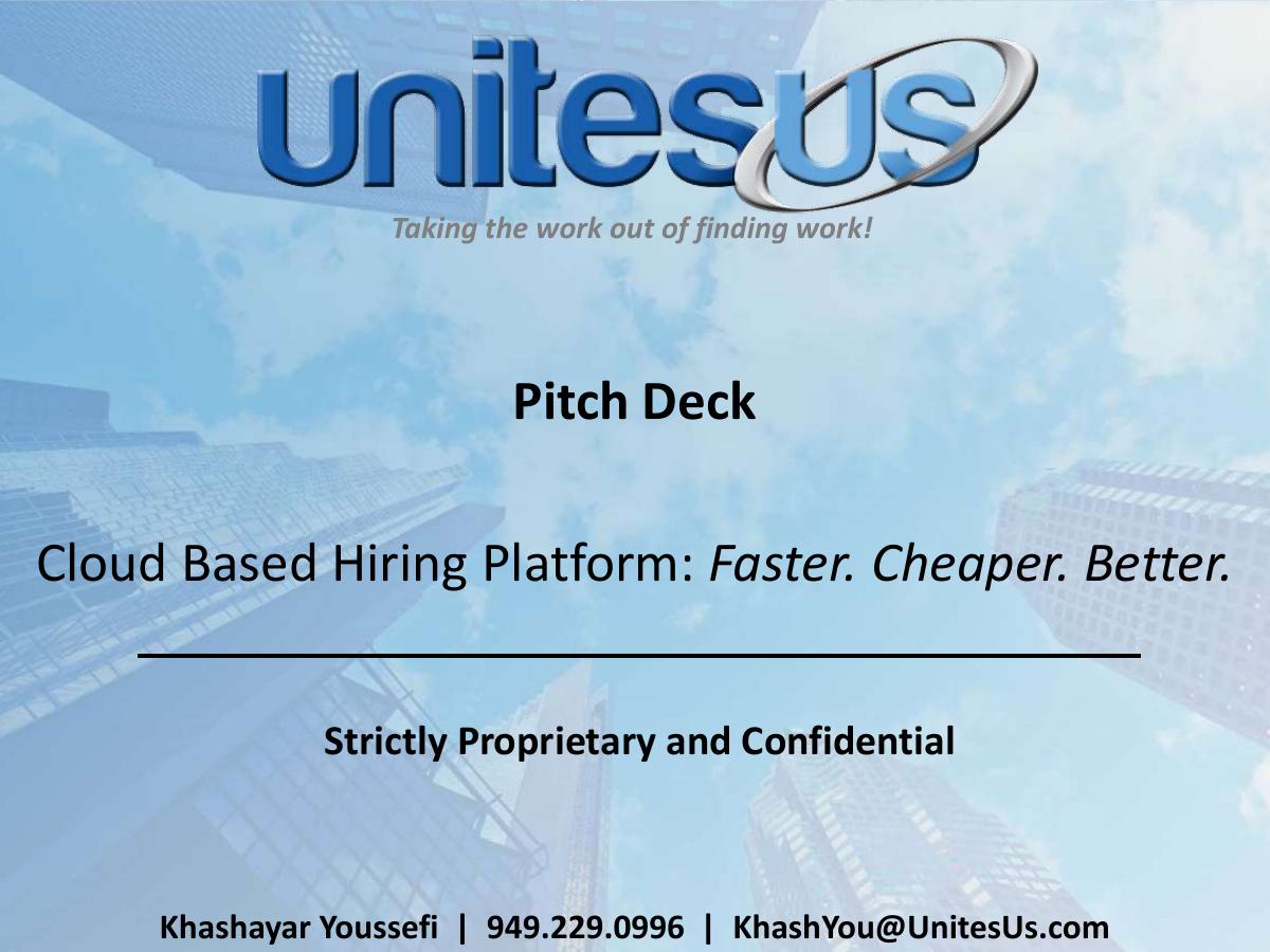 UnitesUs pitch deck slide 1 of 20