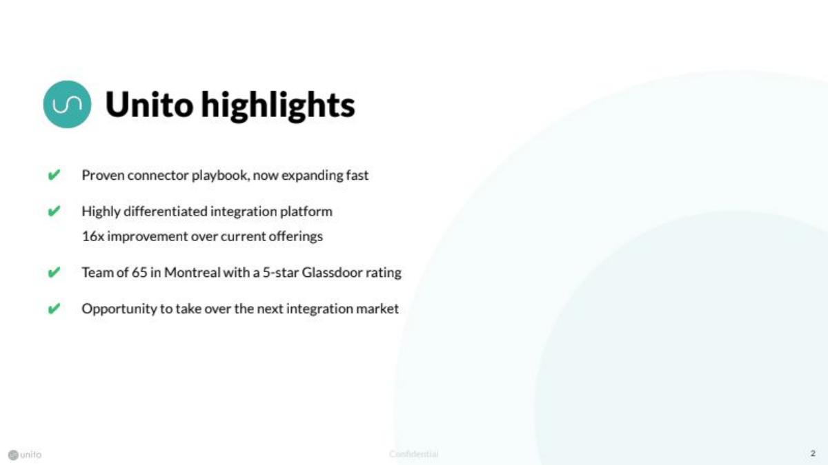 Unito pitch deck slide 2 of 13