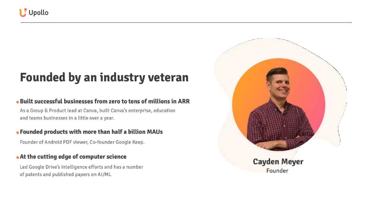 Upollo pitch deck slide 2 of 19