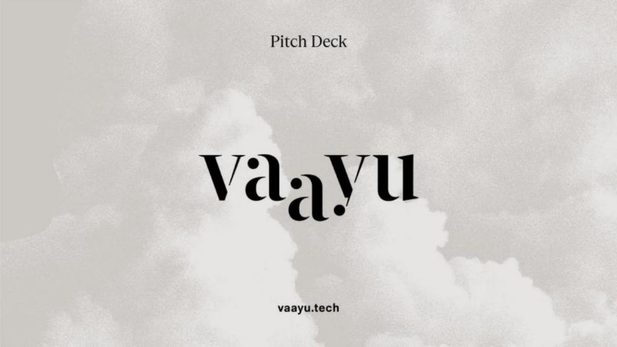 Vaayu pitch deck slide 1 of 12