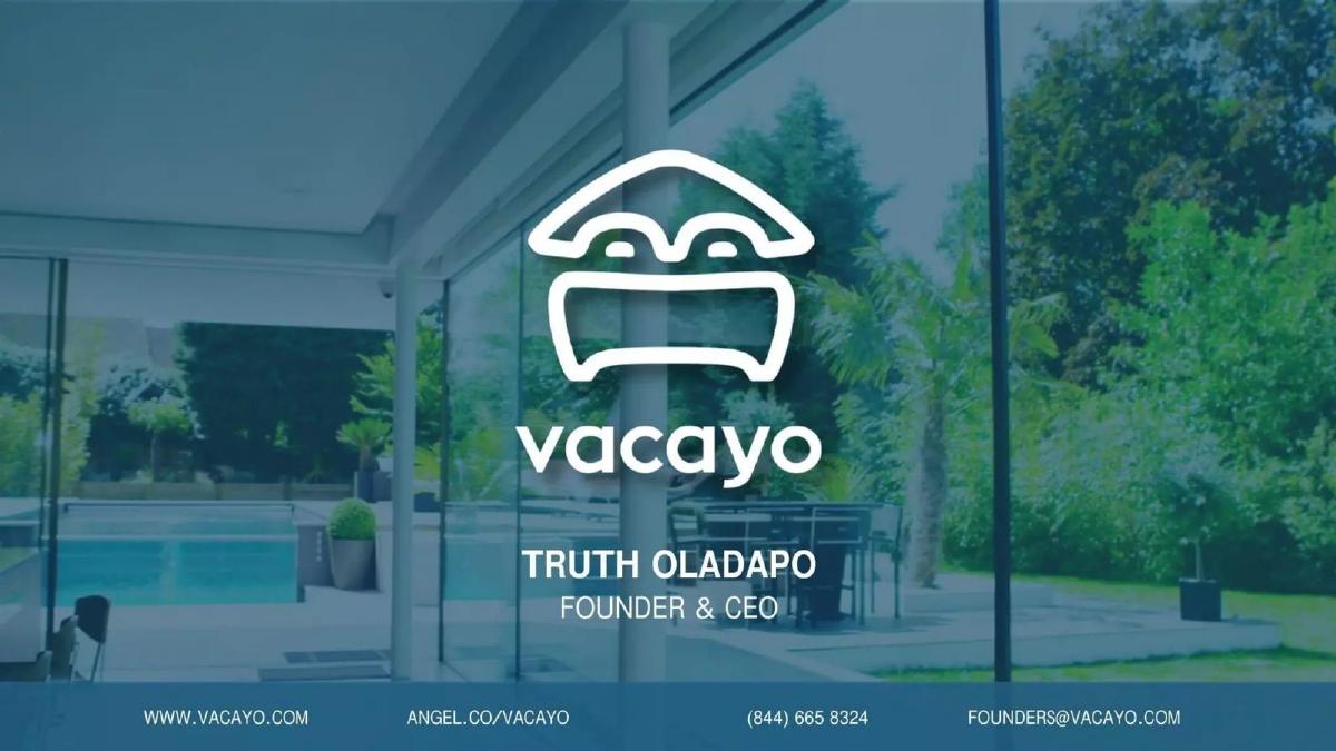 Vacayo pitch deck slide 1 of 11
